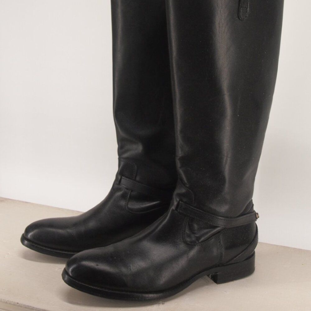 Black FRYE MELISSA BOOTS - size 7.5 - riding button